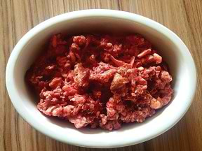 Healthy raw dog meat 